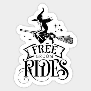 Free Broom Ride T-shirt Sticker